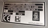 KONGSBERG cPOS 602991 Operator Terminal SW.VER.2