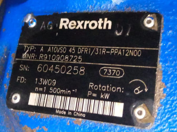 REXROTH HYDRAULIC PUMP A A10VS0 45 DRF/31R-PP12 N00 – Marine Spares ...