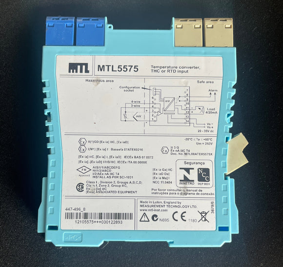 MTL - MTL5575 Temperature Converter THC / RTD