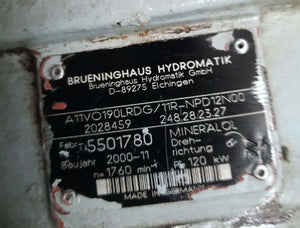 BRUENINGHAUS HYDROMATIK Axial Piston Variable Pump Type:A11VO190RDG/11R-NPD12N0